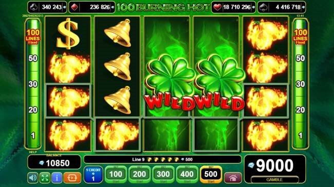 100 Burning Hot slot feature