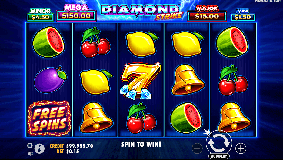 Spins Grátis da Slot Diamond Strike
