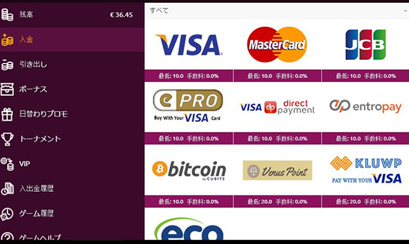 Visa Master オンラインカジノラッキーニッキ クレジットカード入金方法