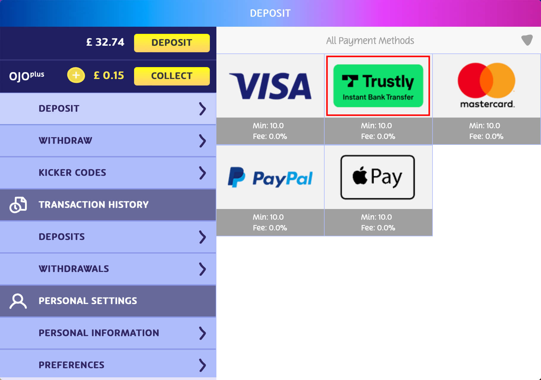 Get cash in a flash with Trustly Payment Method! | PlayOJO