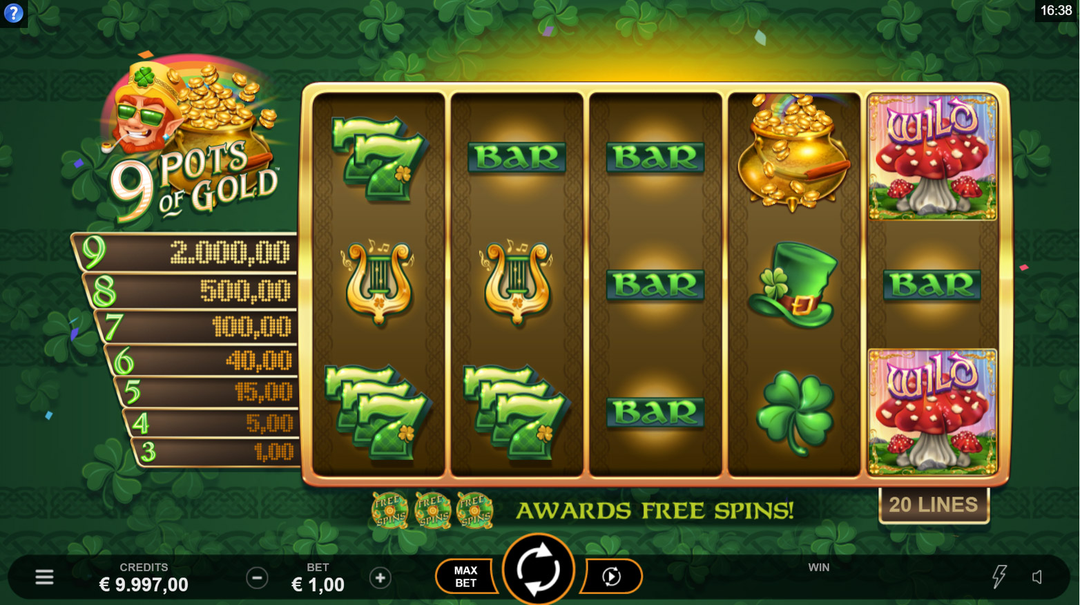 9 Pots of Gold Slot | 50 Free Spins | PlayOJO