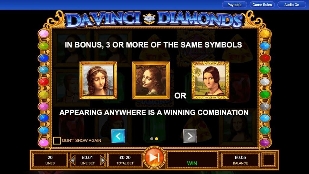 Da Vinci Diamonds Masterworks Slot