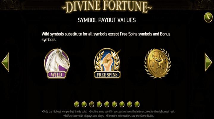 Divine Fortune Slot Symbols Screenshot