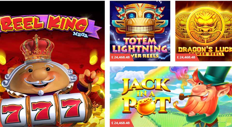 Screenshot of PlayOJO games lobby with Red Tiger jackpot games