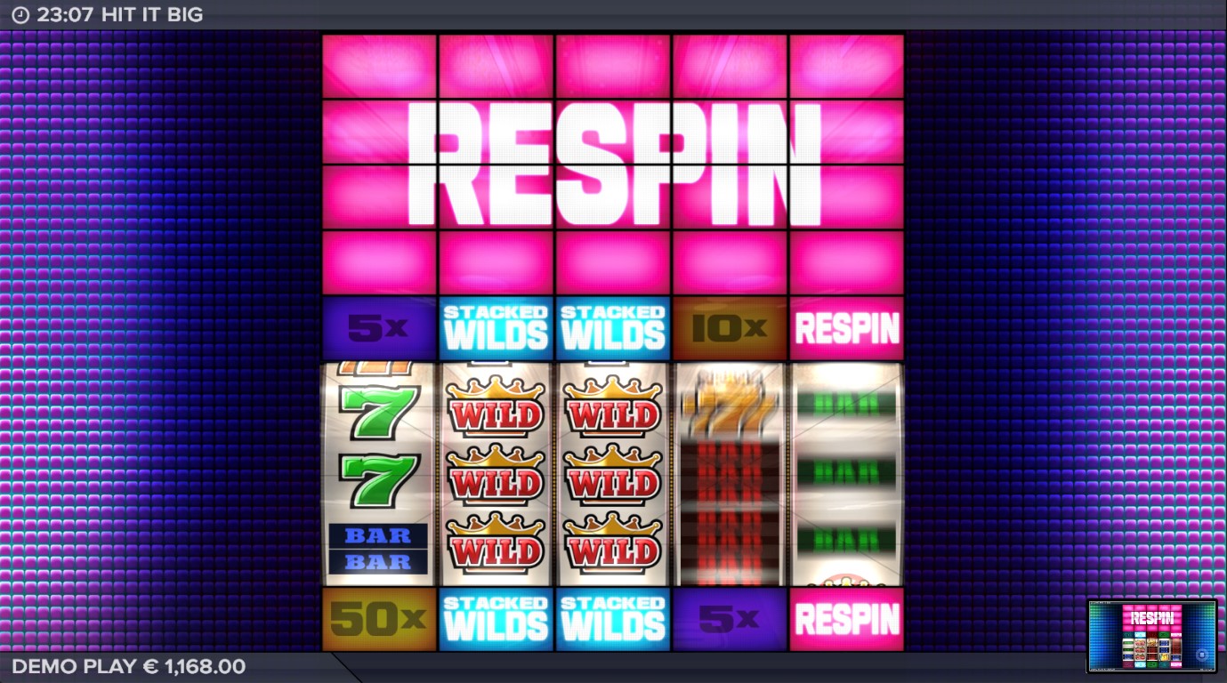 Respin bonus feature from Hit It Big video slot