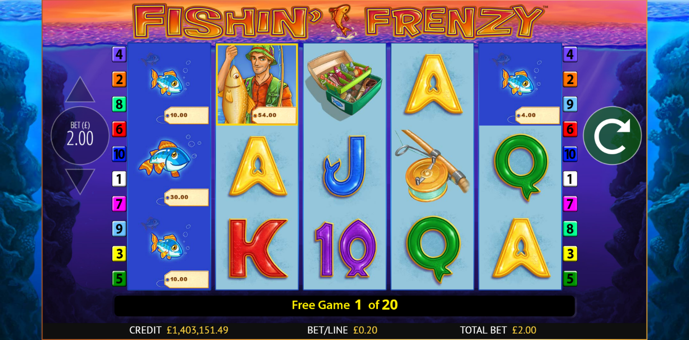 Fishin’ Frenzy slot gives free games