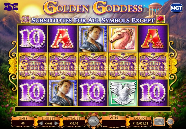 Golden Goddess wild symbols can appear at any time to create big wins