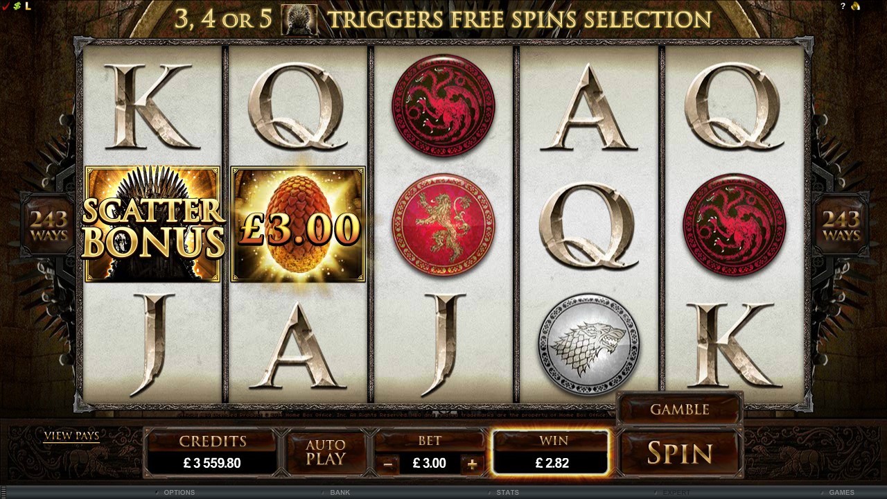 Scatters, Instant Wins & Free Spins - Game of Thrones slot game