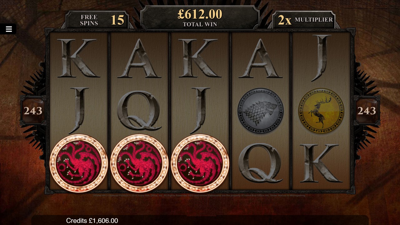 243 ways to win on mobile-Game of thrones slots game
