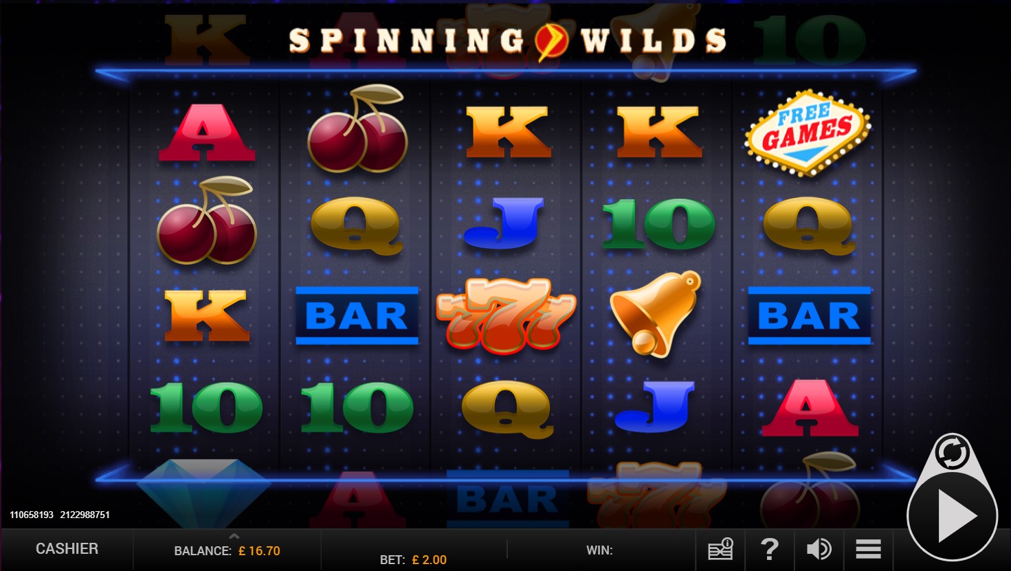 Spinning Wilds online slot at PlayOJO