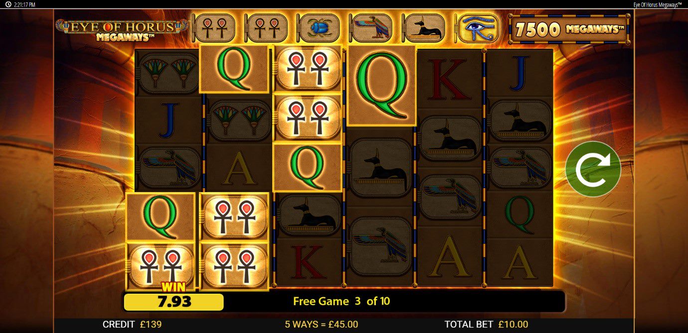 Play over 15,000 paylines on Eye of Horus Megaways at PlayOJO
