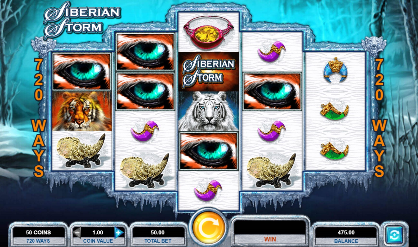 Siberian Storm 720 Ways video slot by IGT
