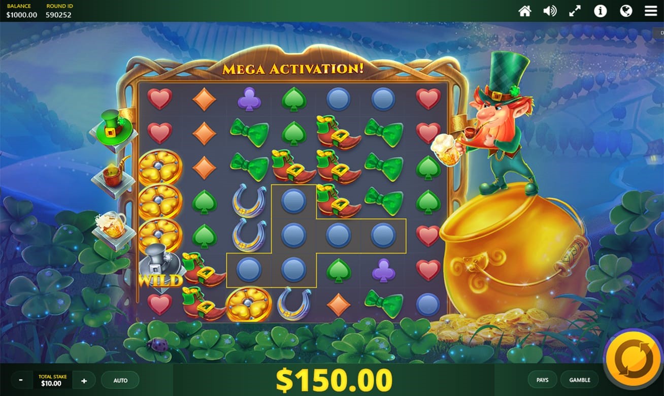 Jack in A Pot online slot with grid format and cascading symbols