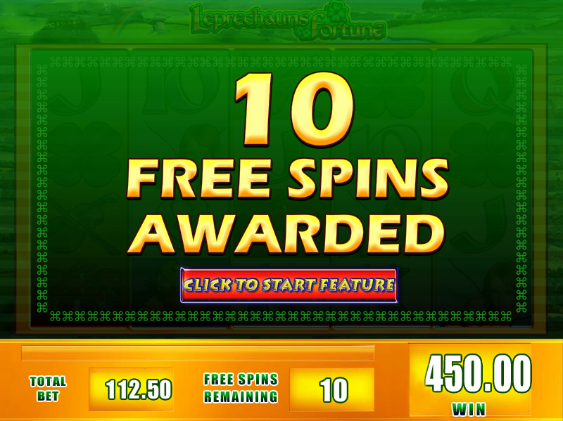 Leprechaun’s Fortune slots game gives 10 free spins awarded