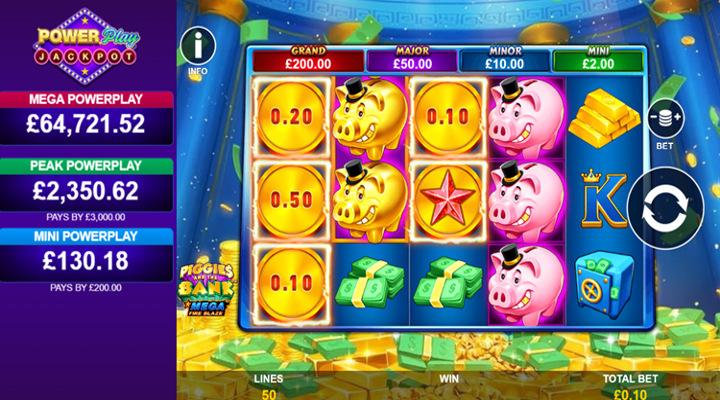 Piggies and the Bank Mega Fire Blaze Slot Screenshot