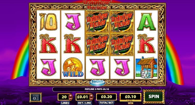 The main screen of Barcrest’s Rainbow Riches slot machine