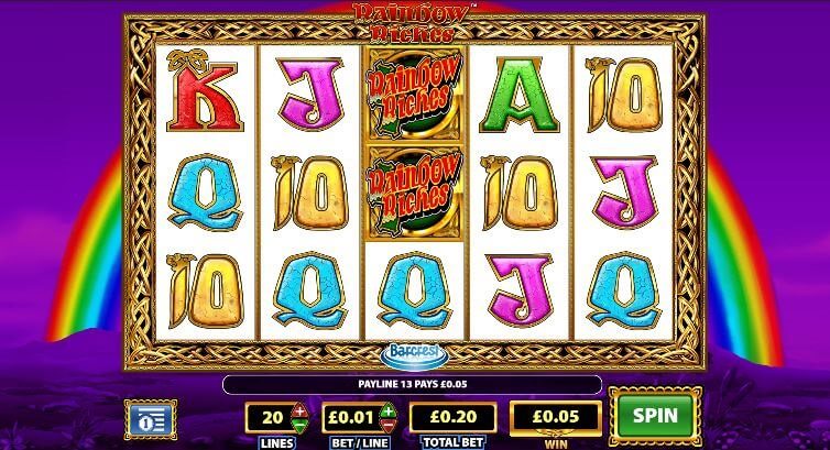 A winning spin on the Rainbow Riches online slot