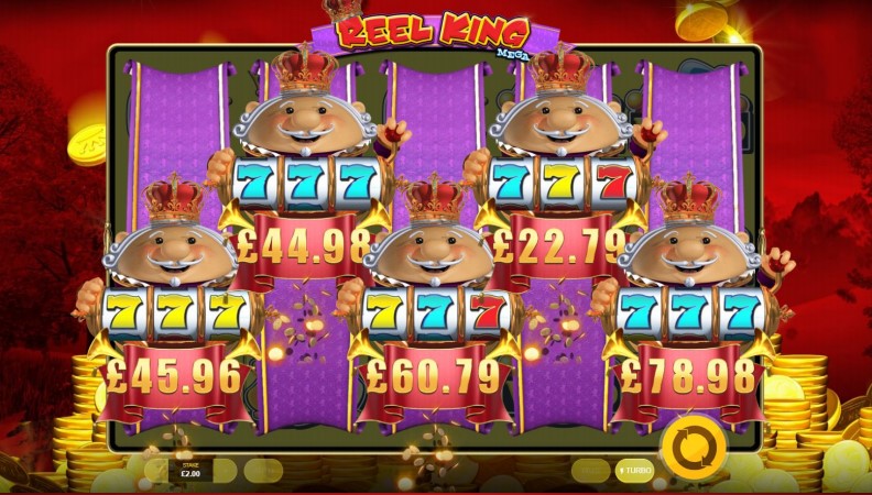 Reel King bonus feature during Reel King Mega online slot