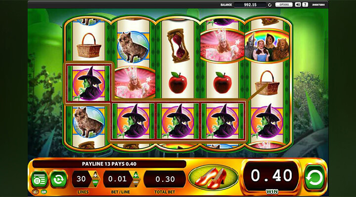 Wizard of Oz Ruby Slippers Slot Screenshot