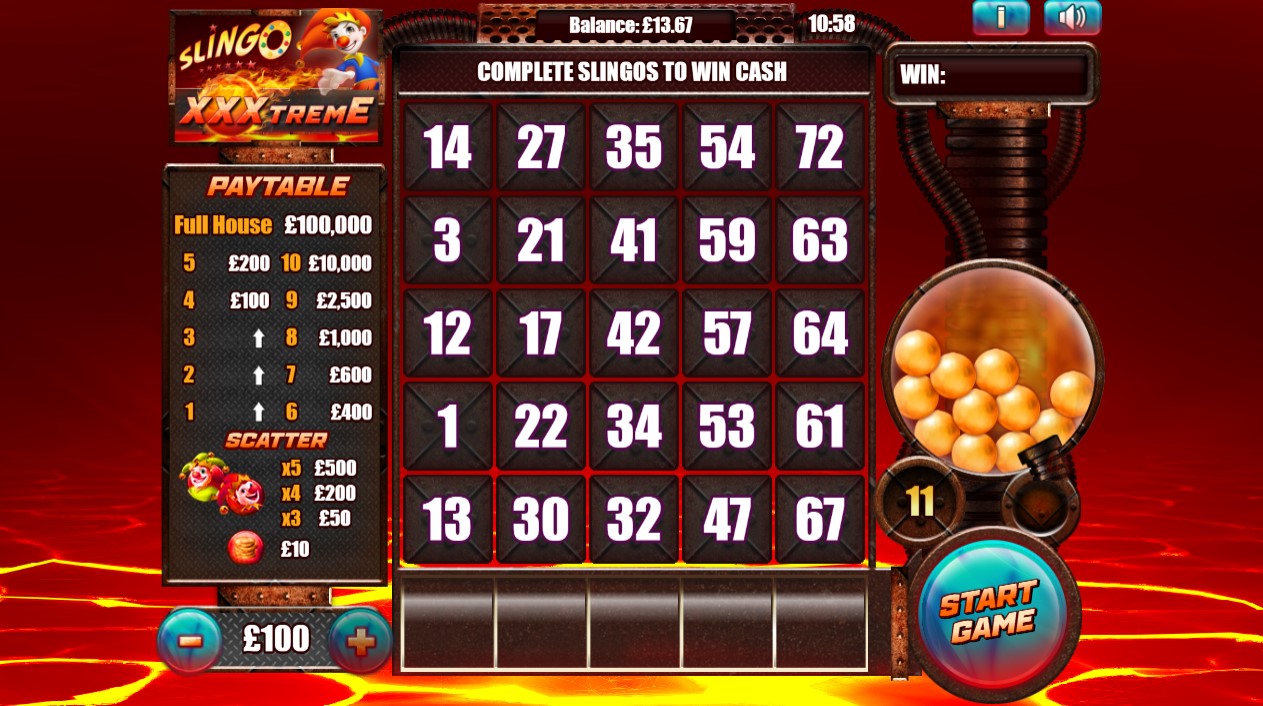 Slingo XXXtreme online slot combines bingo and slot machine designs