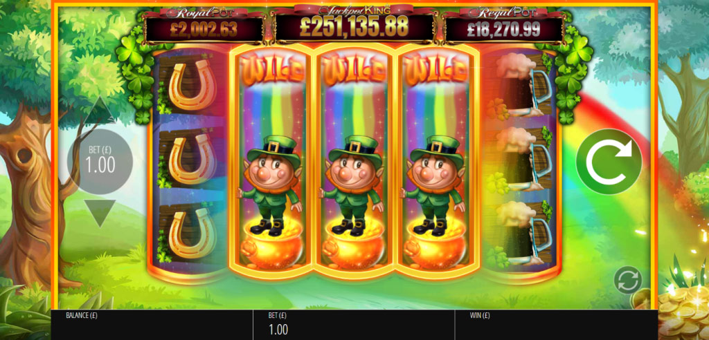 Expanding Wilds during a Rainbow Respin on the Slots O’ Gold slot machine