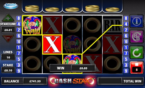 Trigger the free spins bonus with gold rings above all reels on PlayOJO’s Cash Stax slot