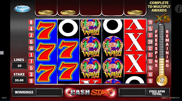 Aim for the 5x multiplier during the Cash Stax free spins bonus