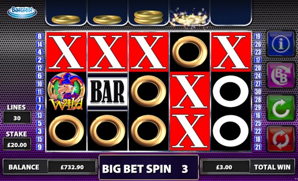 Get 5 spins for 1 coin when you play the Cash Stax slot’s Big Bet Game 