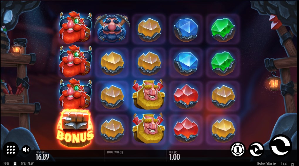 Bonus symbol appears during Rocket Fellas Inc. online slot game