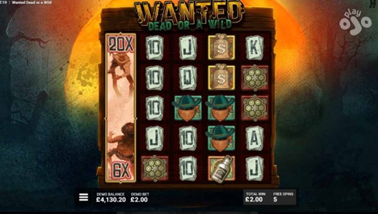 Wanted Dead or a Wild slot screenshot