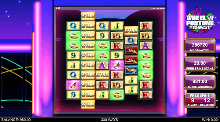 Wheel of Fortune Megaways slot screenshot