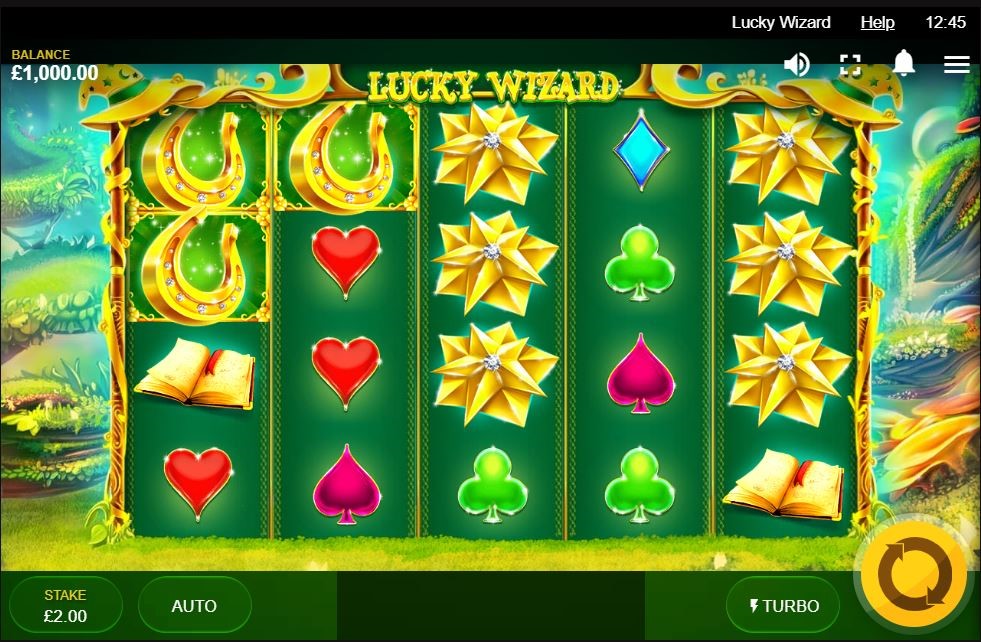 Lucky Wizard online slot with big win symbols