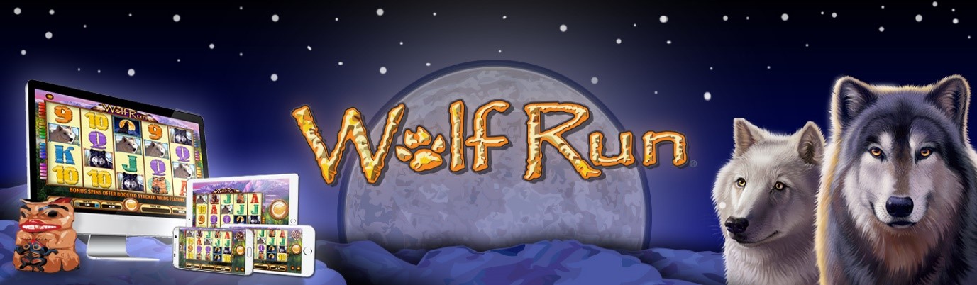Wolf Run slot logo and phone, tablet and desktop games