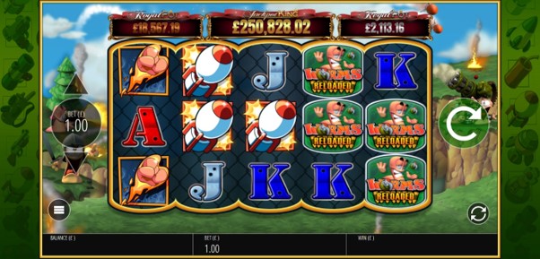 Win up to 10,000 coins when you play Worms Reloaded online slot at PlayOJO