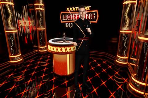 A man presenting XXXtreme Lightning Roulette Live Casino