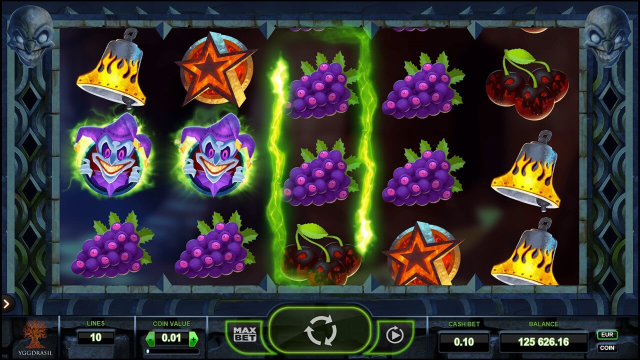 Screenshot from The Dark Joker Rizes slot game at PlayOJO online casino
