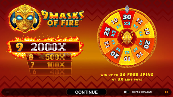 9 Masks of Fire slot bonus