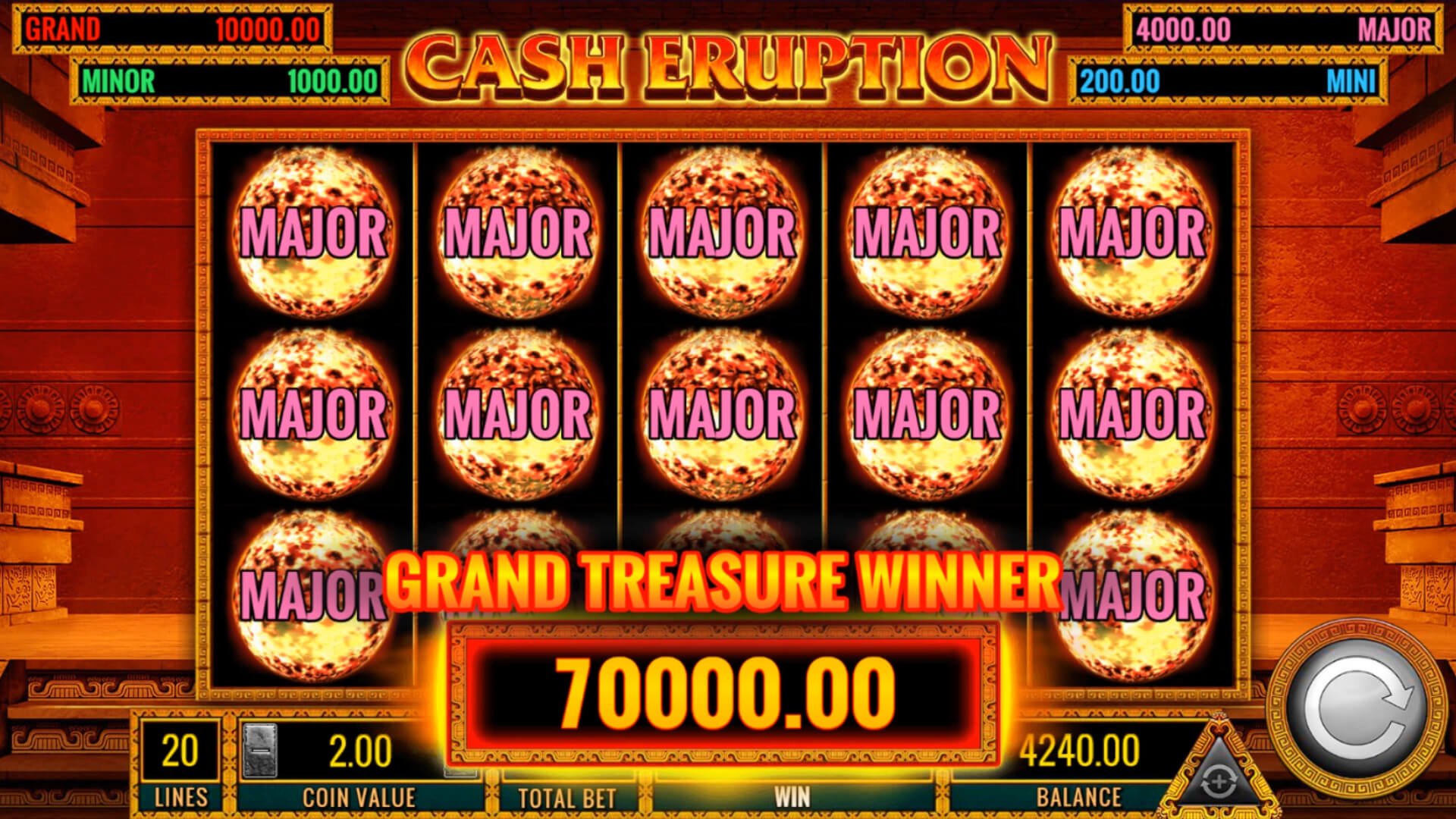 Spela Cash Eruption slot 100 free spins PlayOJO