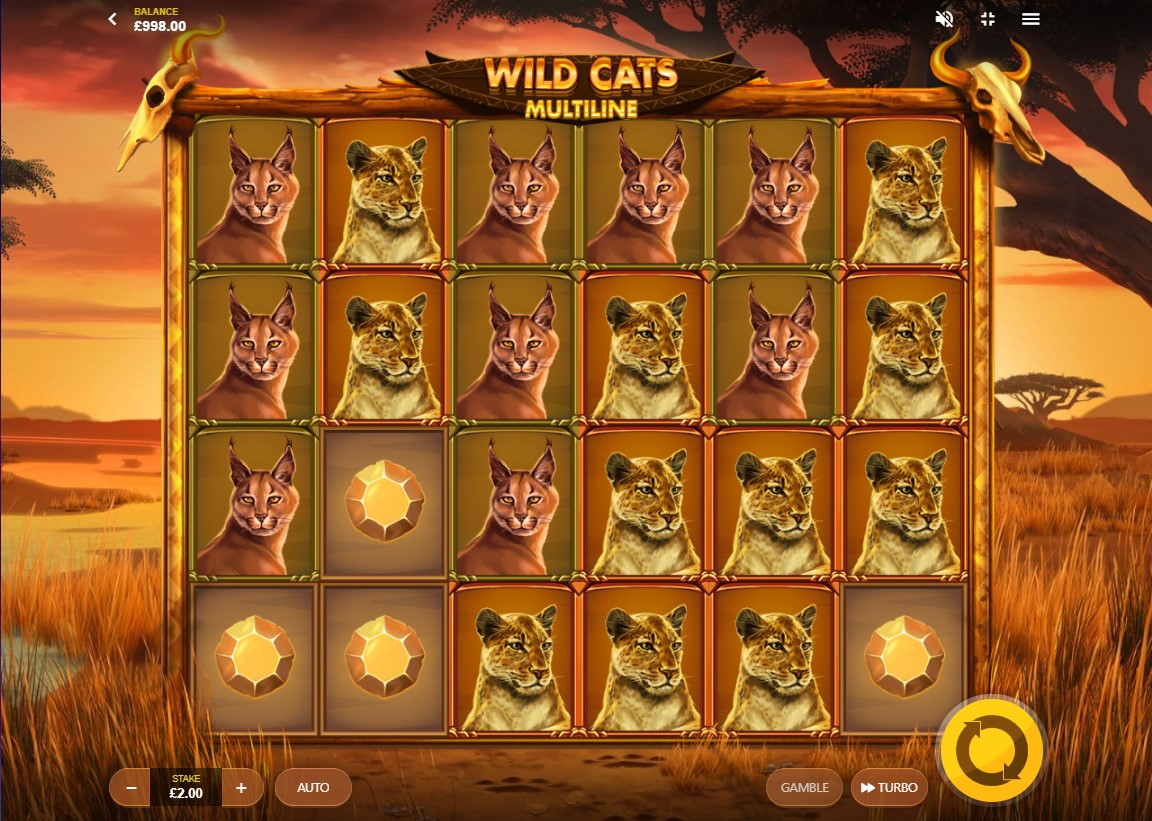 Wild Cat Multilines Slot Screenshot