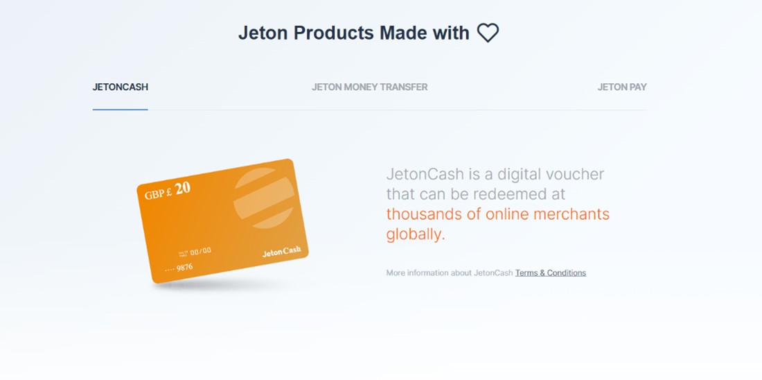 Jeton casino payment method