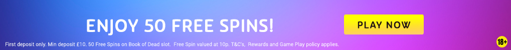 Enjoy 50 Free Spins Mobile Banner