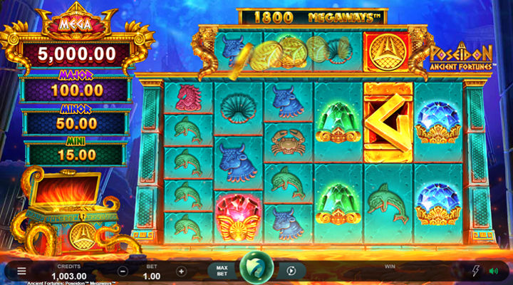 Ancient Fortunes Poseidon Megaways Slot Screenshot
