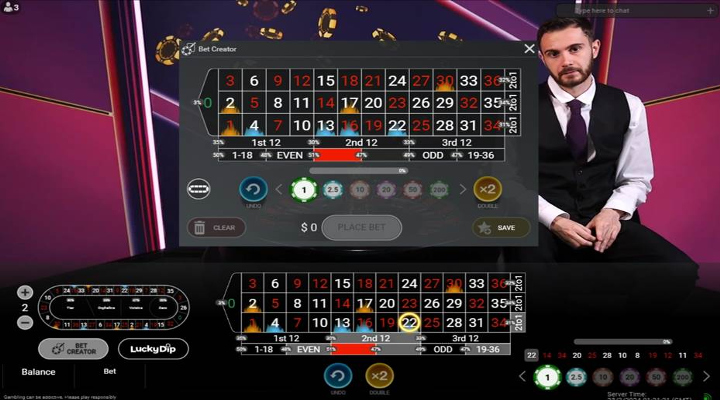 Playtech Live Infinite Roulette Features Screenshot