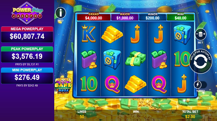 Piggies and the Bank Mega Fire Blaze Power Play Machine à sous