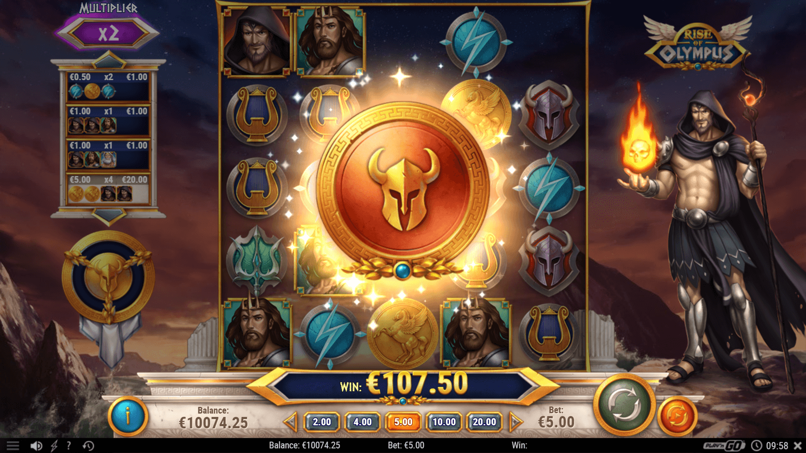 rise of Olympus slot features