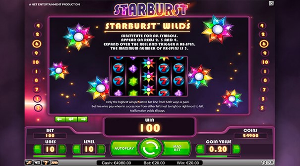Starburst slot free spins