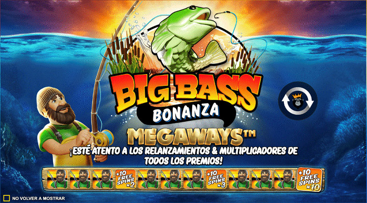 Pantalla de inicio Big Bass Bonanza Megaways