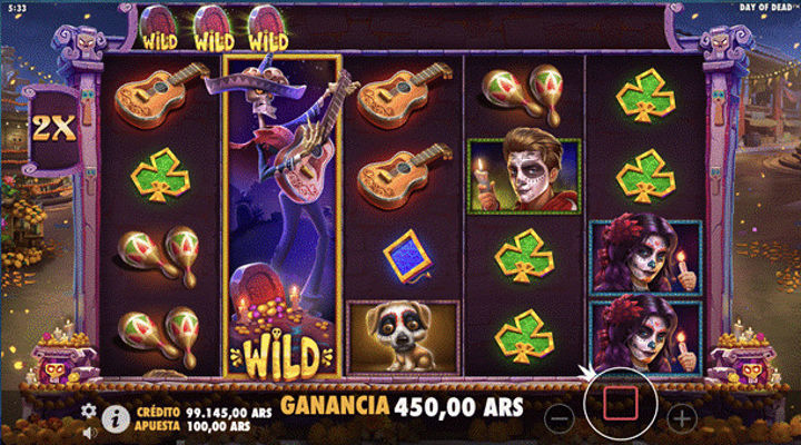 Pantalla de la función de respins gratis en Day of dead