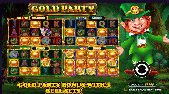 Pantalla de jackpots de Gold Party Slot