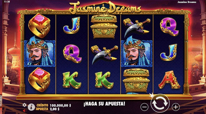 Pantalla de juego base de Jasmine Dreams Slot